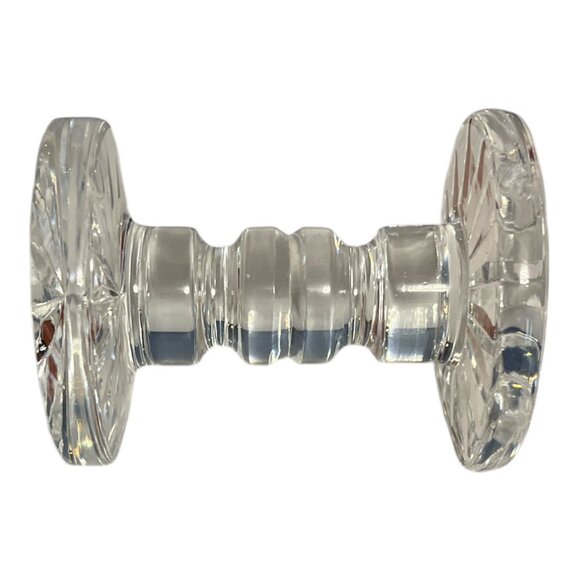 Vintage Cut Crystal Knife Rest – Large 3.5” Ribbed Stem Starburst Ends – 1980s–1 - Picture 3 of 5